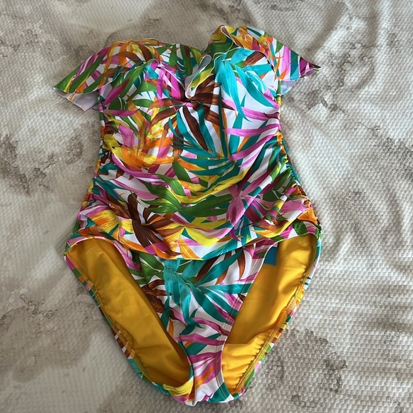 Bleu Rod Beattie Fantasy Island Strapless Bandeau One Piece Swimsuit Sz 8 - Picture 5 of 8